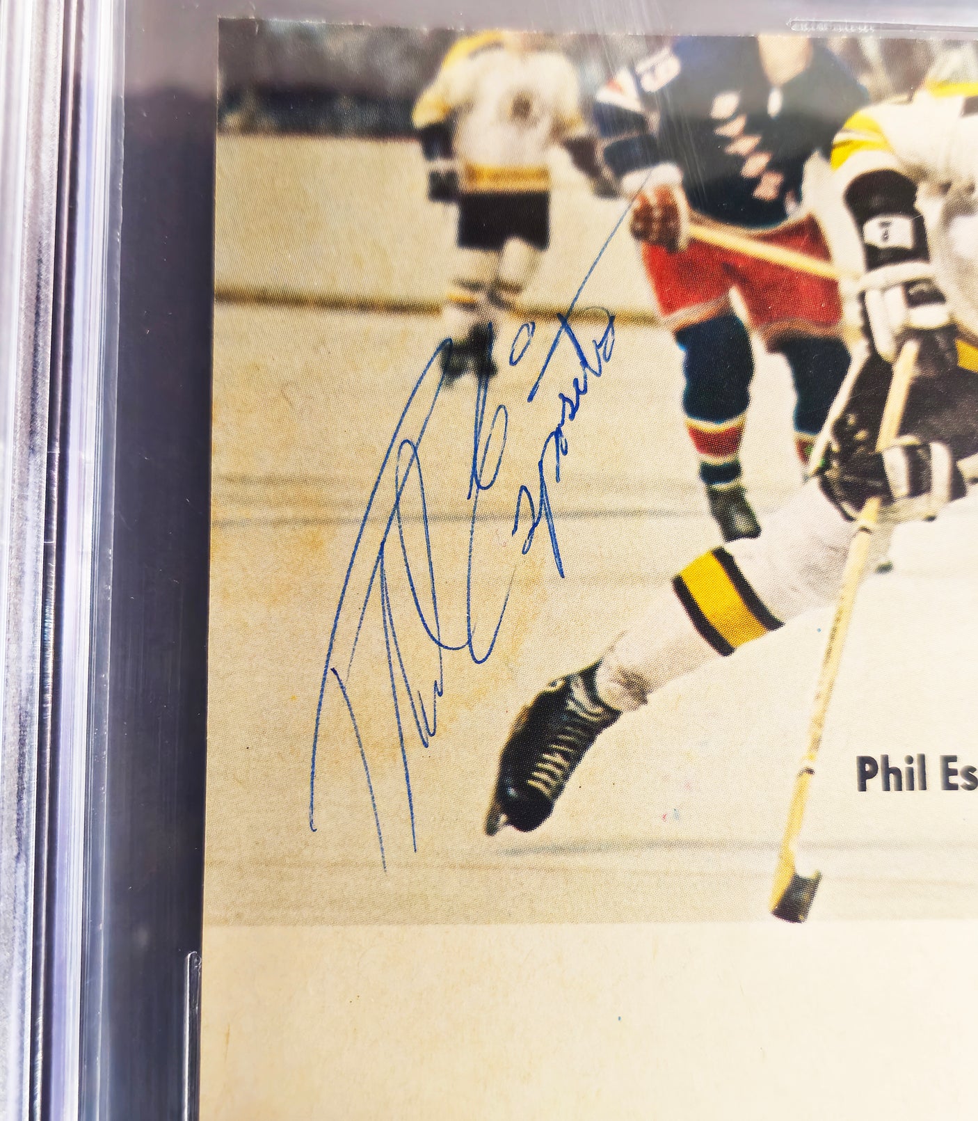Bobby Orr, Phil Esposito & Johnny Bucyk Autographed 8x10 Magazine Page Photo Boston Bruins Beckett BAS #17070770