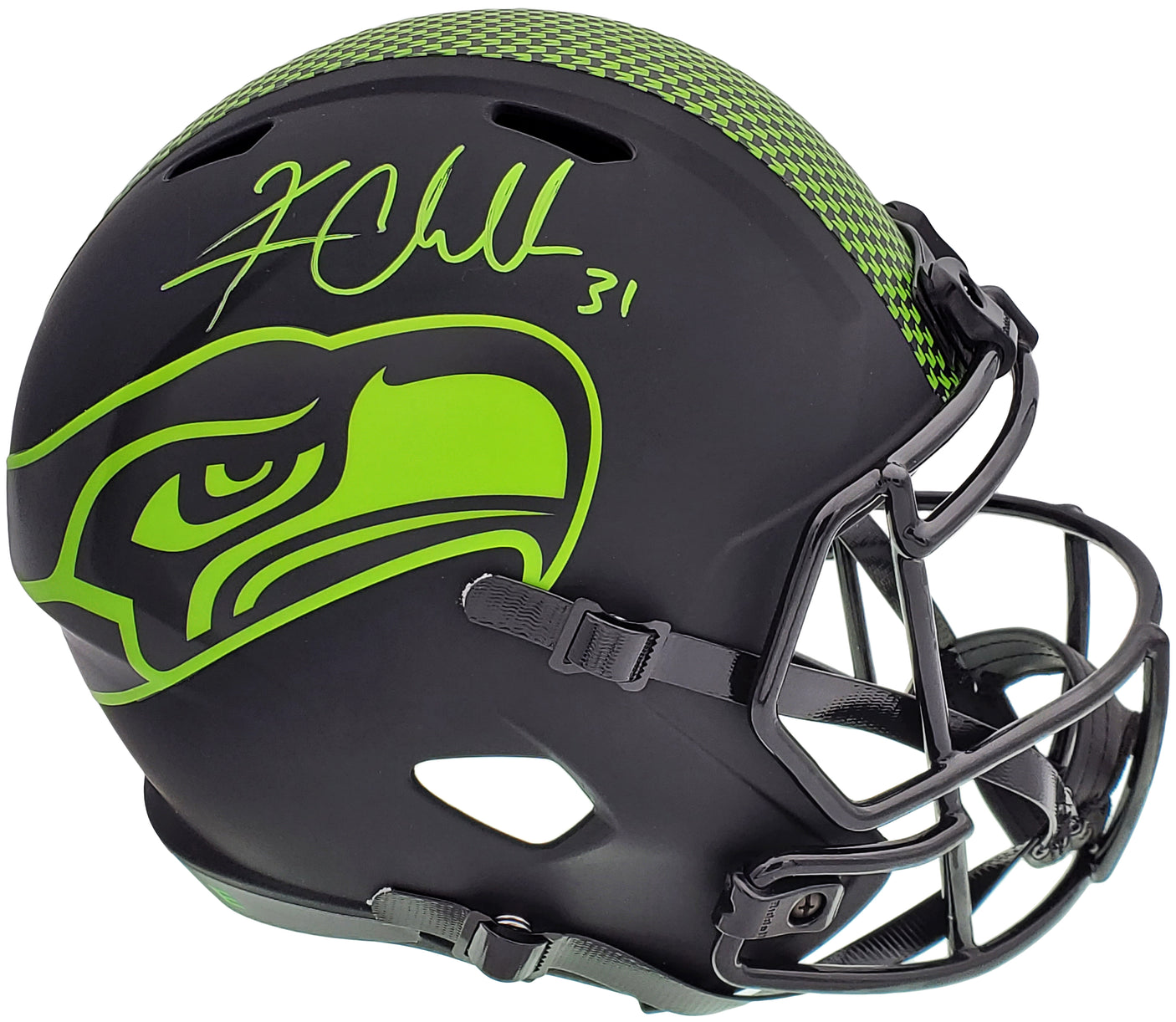 Kam Chancellor Autographed Seattle Seahawks Eclipse Black Full Size Replica Speed Helmet MCS Holo Stock #197176