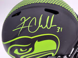 Kam Chancellor Autographed Seattle Seahawks Eclipse Black Full Size Replica Speed Helmet MCS Holo Stock #197176