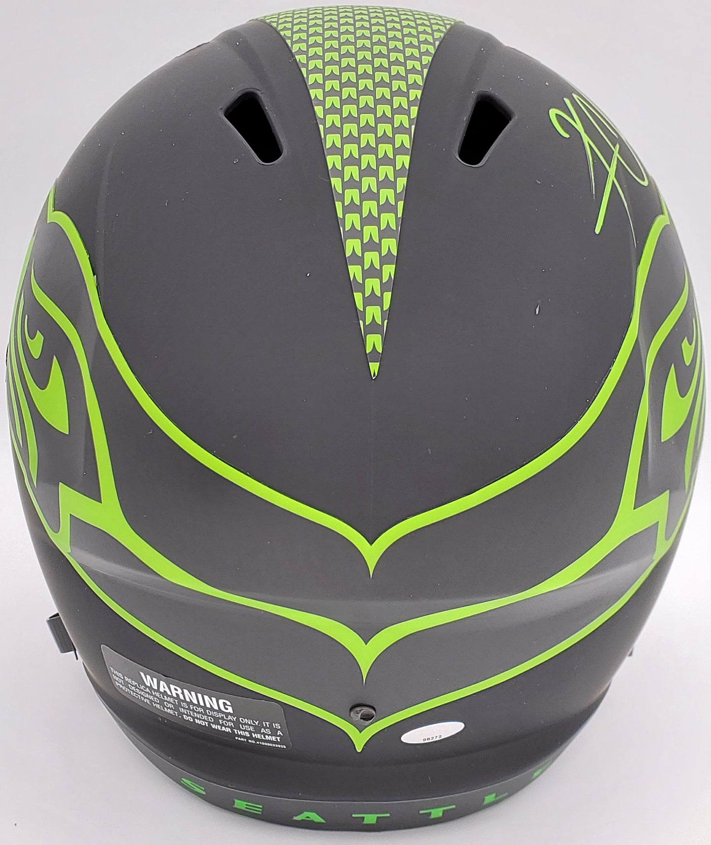 Kam Chancellor Autographed Seattle Seahawks Eclipse Black Full Size Replica Speed Helmet MCS Holo Stock #197176