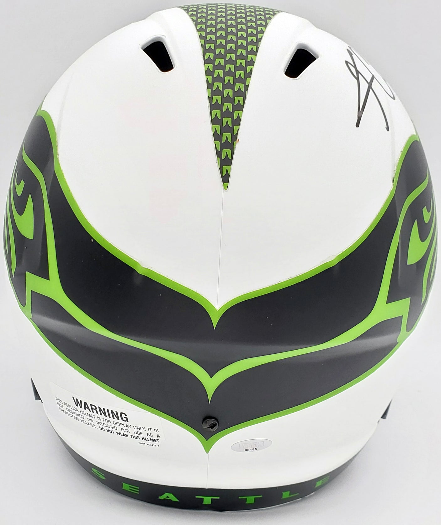 Kam Chancellor Autographed Seattle Seahawks Lunar Eclipse White Full Size Replica Speed Helmet MCS Holo Stock #197178