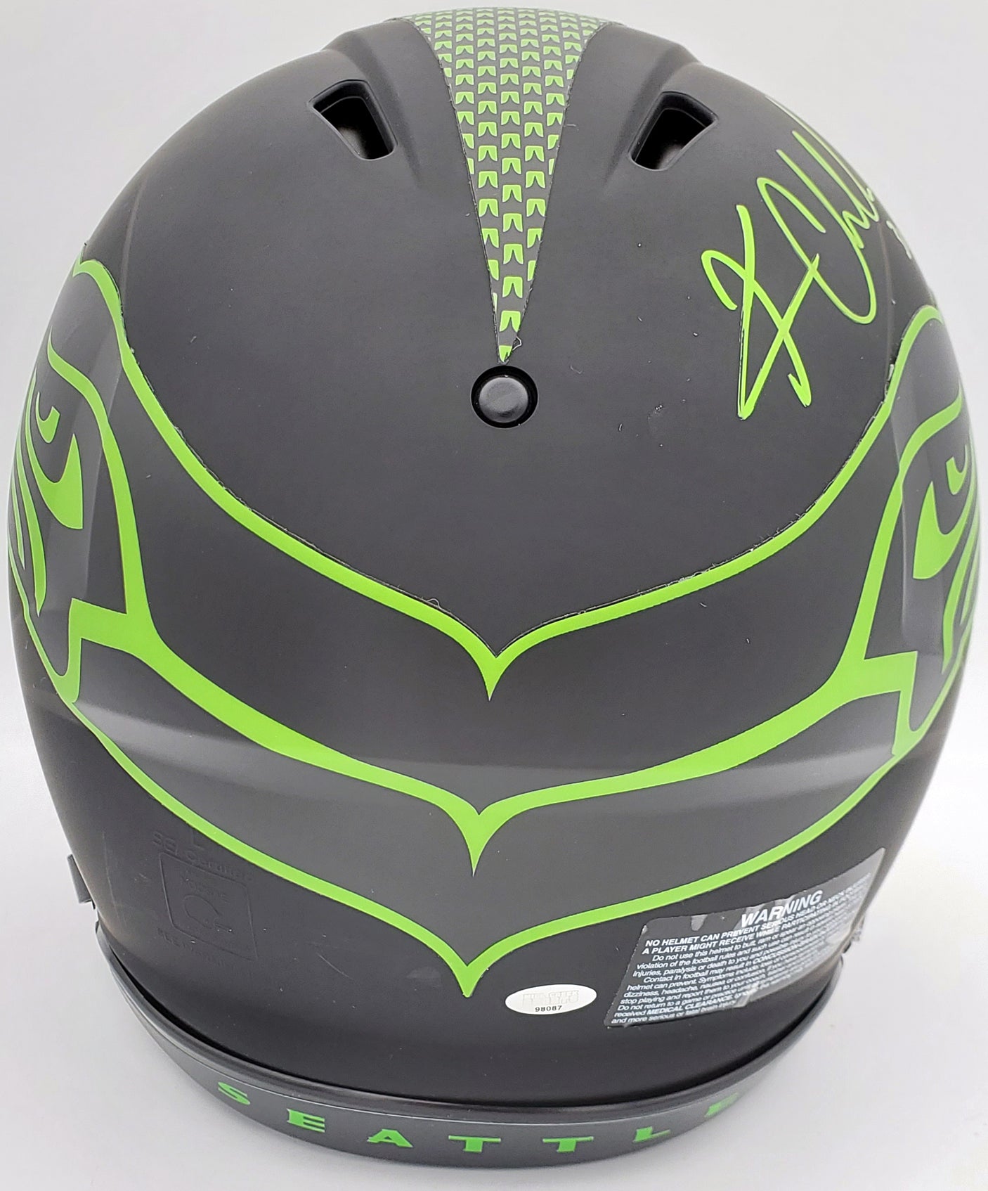 Kam Chancellor Autographed Seattle Seahawks Eclipse Black Full Size Authentic Speed Helmet "SB Champs" MCS Holo Stock #197180