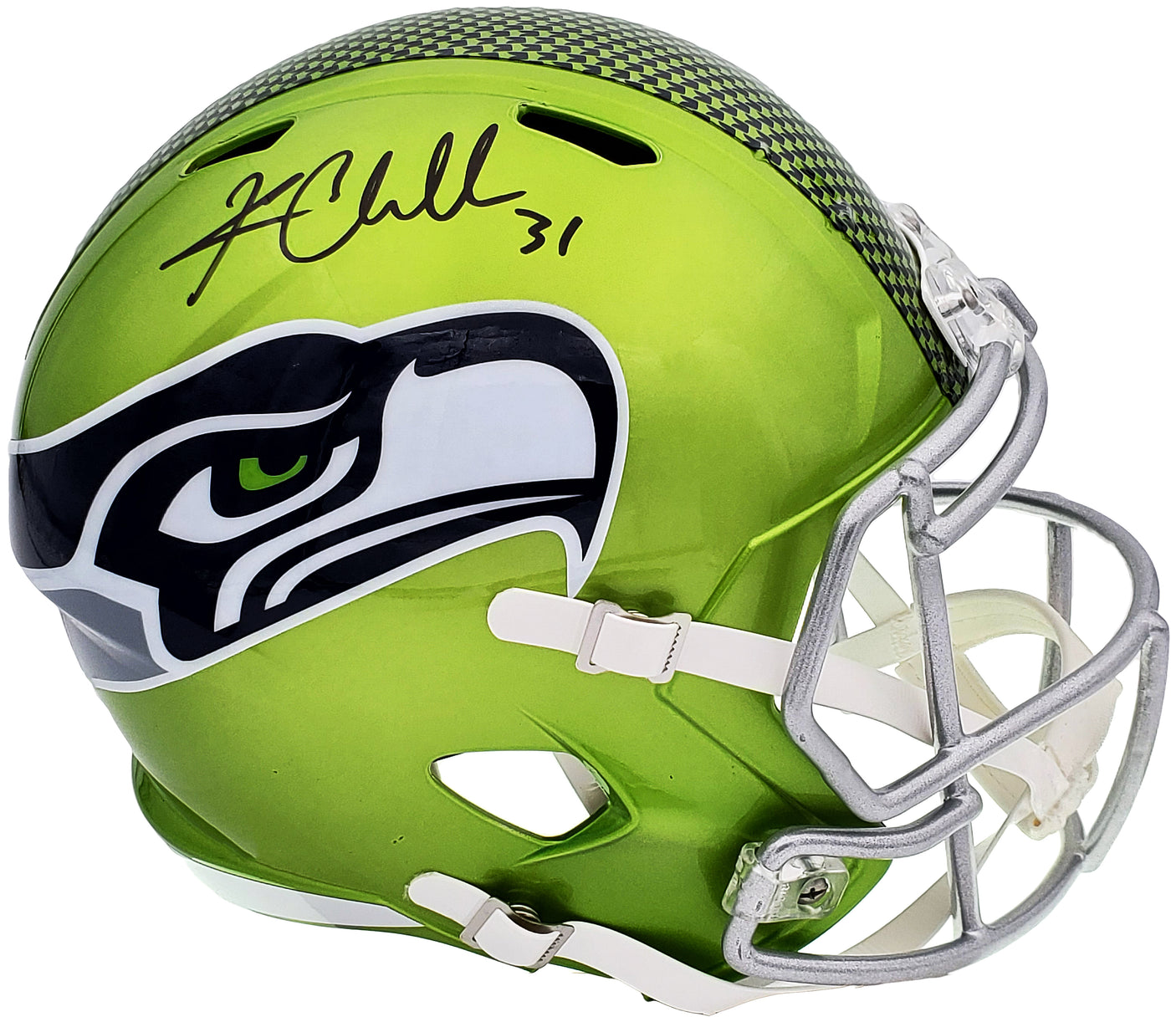 Kam Chancellor Autographed Seattle Seahawks Flash Green Full Size Replica Speed Helmet MCS Holo Stock #197181