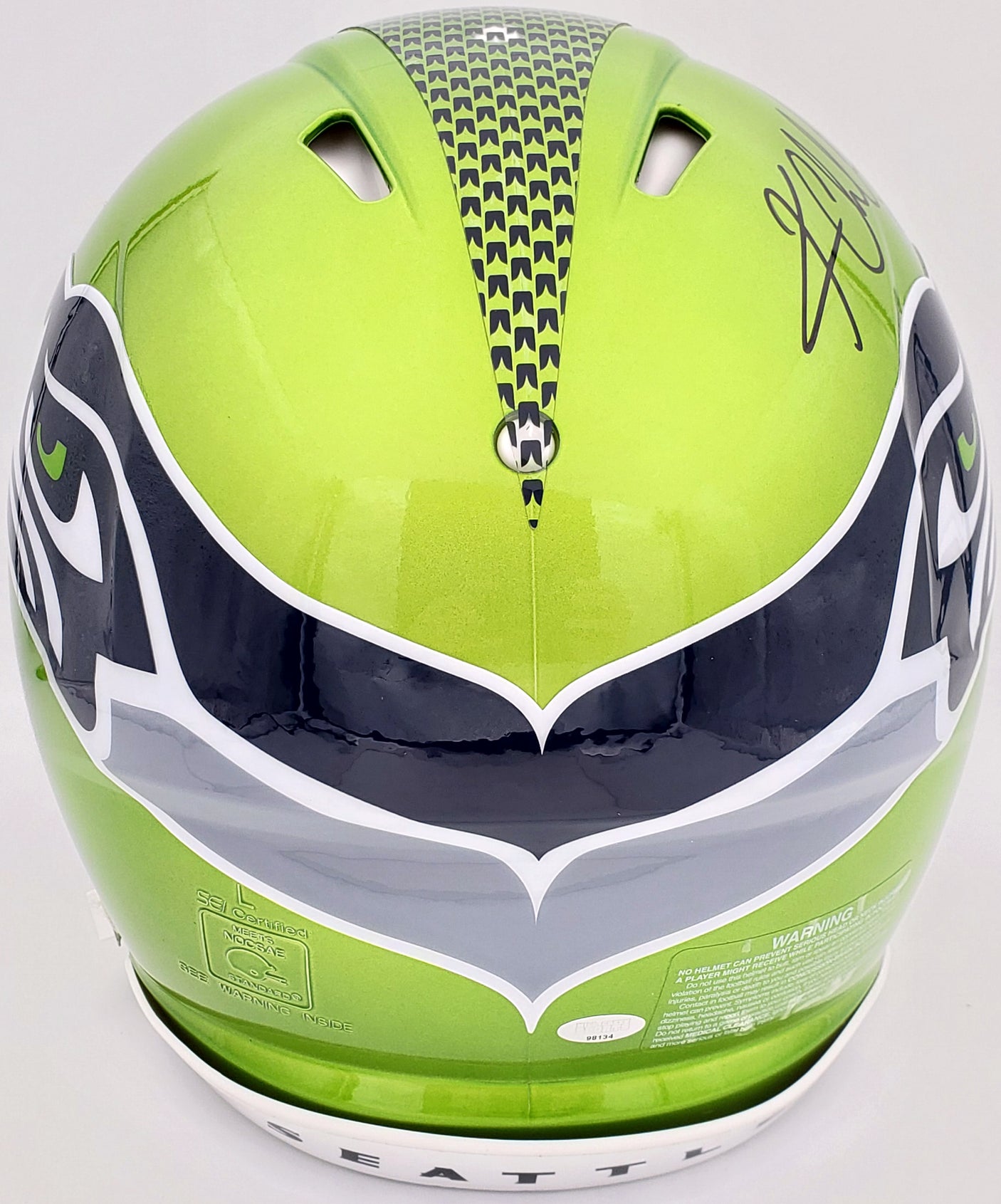 Kam Chancellor Autographed Seattle Seahawks Flash Green Full Size Authentic Speed Helmet "SB Champs" MCS Holo Stock #197182