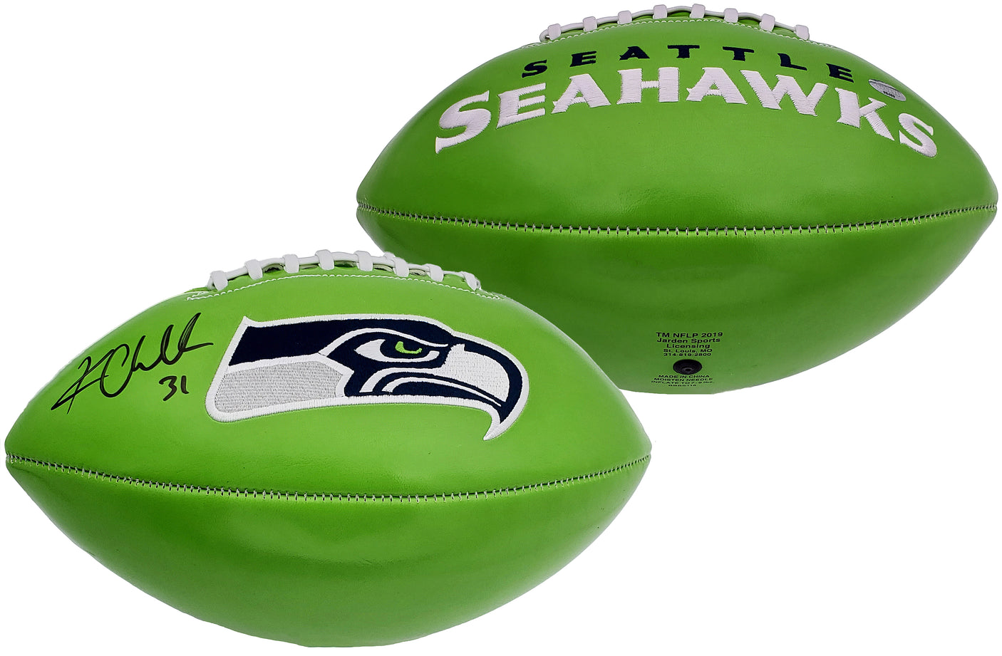 Kam Chancellor Autographed Seattle Seahawks Green Logo Football MCS Holo Stock #197190