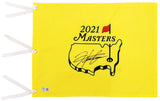 Hideki Matsuyama Autographed Yellow 2021 Masters Golf Pin Flag Beckett BAS QR Stock #197174