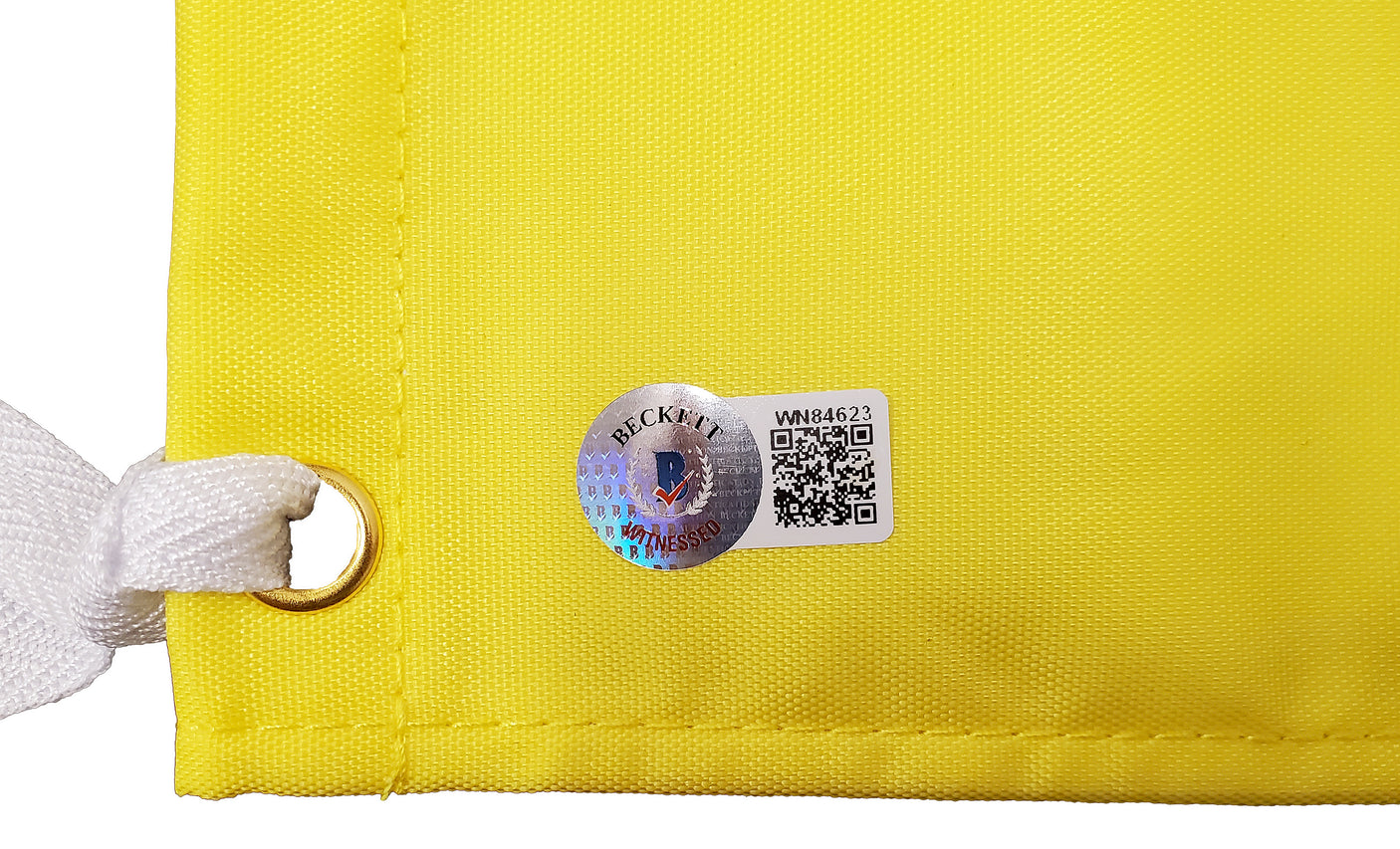 Hideki Matsuyama Autographed Yellow 2021 Masters Golf Pin Flag Beckett BAS QR Stock #197174