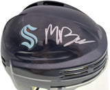 Matty Beniers Autographed Seattle Kraken Blue Mini Helmet Fanatics Holo Stock #197214