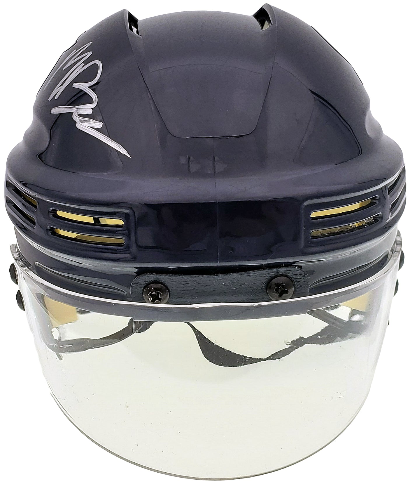 Matty Beniers Autographed Seattle Kraken Blue Mini Helmet Fanatics Holo Stock #197214