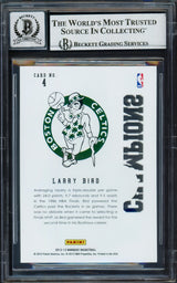 Larry Bird Autographed 2012-13 Panini Marquee Champions Card #4 Card Boston Celtics Auto Grade Gem Mint 10 Beckett BAS Witness Stock #235037