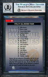 Allen Iverson Autographed 1997 Score Board Rookies Rookie Card #88 Card Philadelphia 76ers Auto Grade Gem Mint 10 Beckett BAS Witness Stock #235047