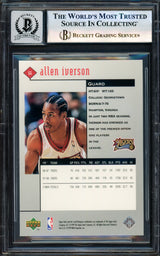 Allen Iverson Autographed 1998-99 Black Diamond Card #66 Card Philadelphia 76ers Auto Grade Gem Mint 10 Beckett BAS Witness Stock #235050