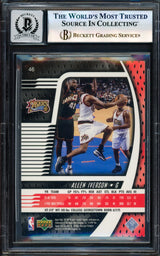 Allen Iverson Autographed 1998-99 UD Ionix Card #46 Card Philadelphia 76ers Auto Grade Gem Mint 10 Beckett BAS Witness Stock #235054