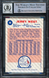 Jerry West Autographed 1996 Topps Stars Reprints Members Only Parallel Card #48 Card Los Angeles Lakers Auto Grade Gem Mint 10 Beckett BAS Stock #235074