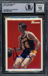 Jerry West Autographed 2009-10 Bowman Card #87 Card Los Angeles Lakers Auto Grade Gem Mint 10 Beckett BAS Stock #235078