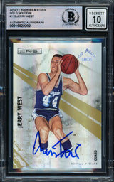 Jerry West Autographed 2010-11 Rookies & Stars Gold Holofoil Card #115 Card Los Angeles Lakers Auto Grade Gem Mint 10 Beckett BAS Stock #235080