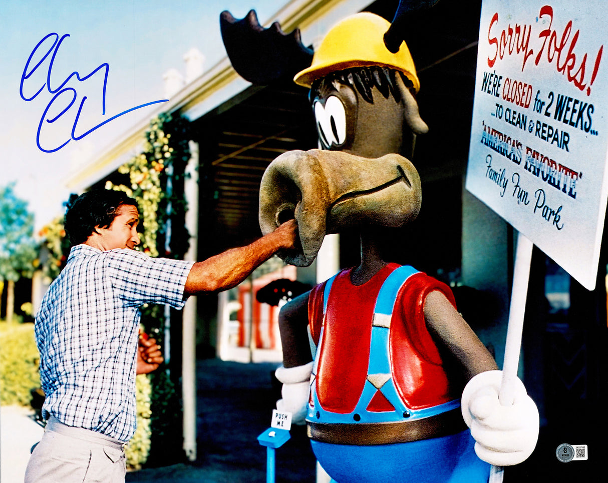 Chevy Chase Autographed 16x20 Photo Vacation Clark Griswold Beckett BAS Witness Stock #234417