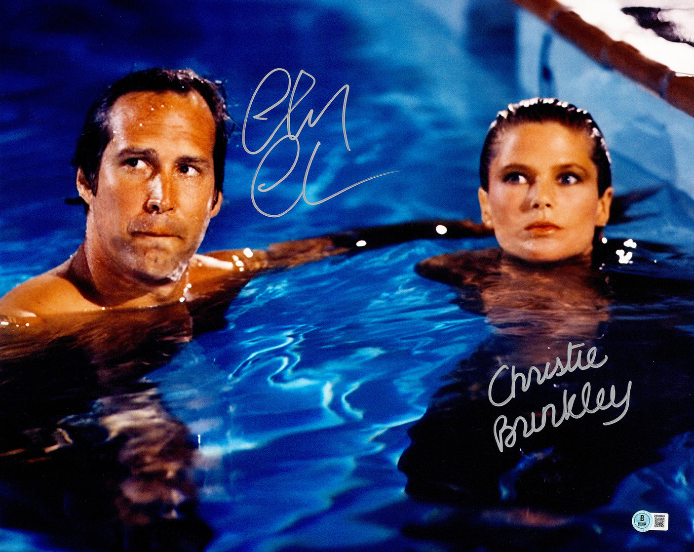 Chevy Chase & Christie Brinkley Autographed 16x20 Photo Vacation Clark Griswold Beckett BAS Witness Stock #234420
