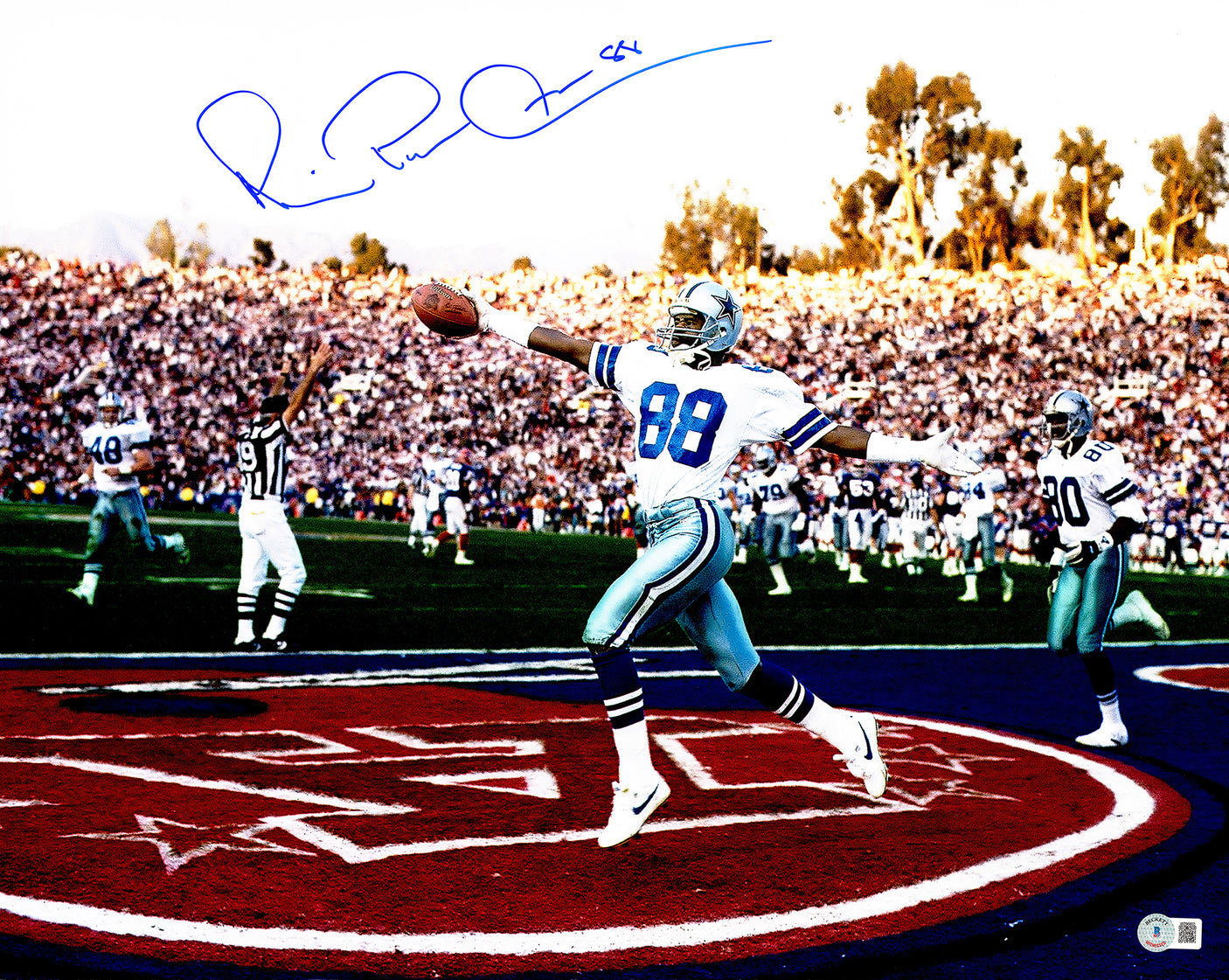 Michael Irvin Autographed 16x20 Photo Dallas Cowboys Beckett BAS Witness Stock #234543
