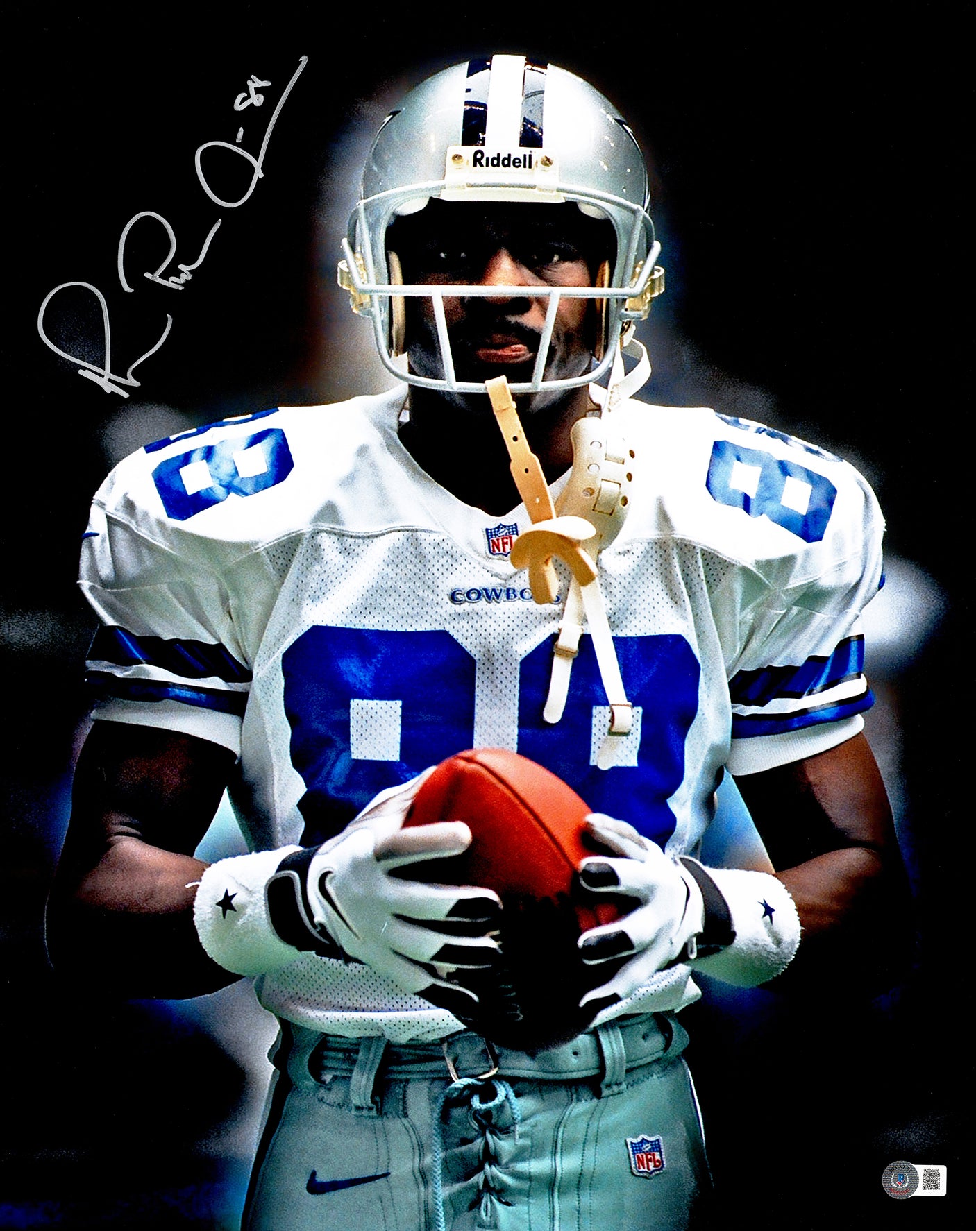 Michael Irvin Autographed 16x20 Photo Dallas Cowboys Spotlight Beckett BAS Witness Stock #234545
