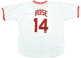 Cincinnati Reds Pete Rose Autographed White Jersey PR Holo Stock #197040