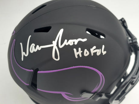 Warren Moon Autographed Minnesota Vikings Eclipse Black Mini Helmet "HOF 06" MCS Holo Stock #197050