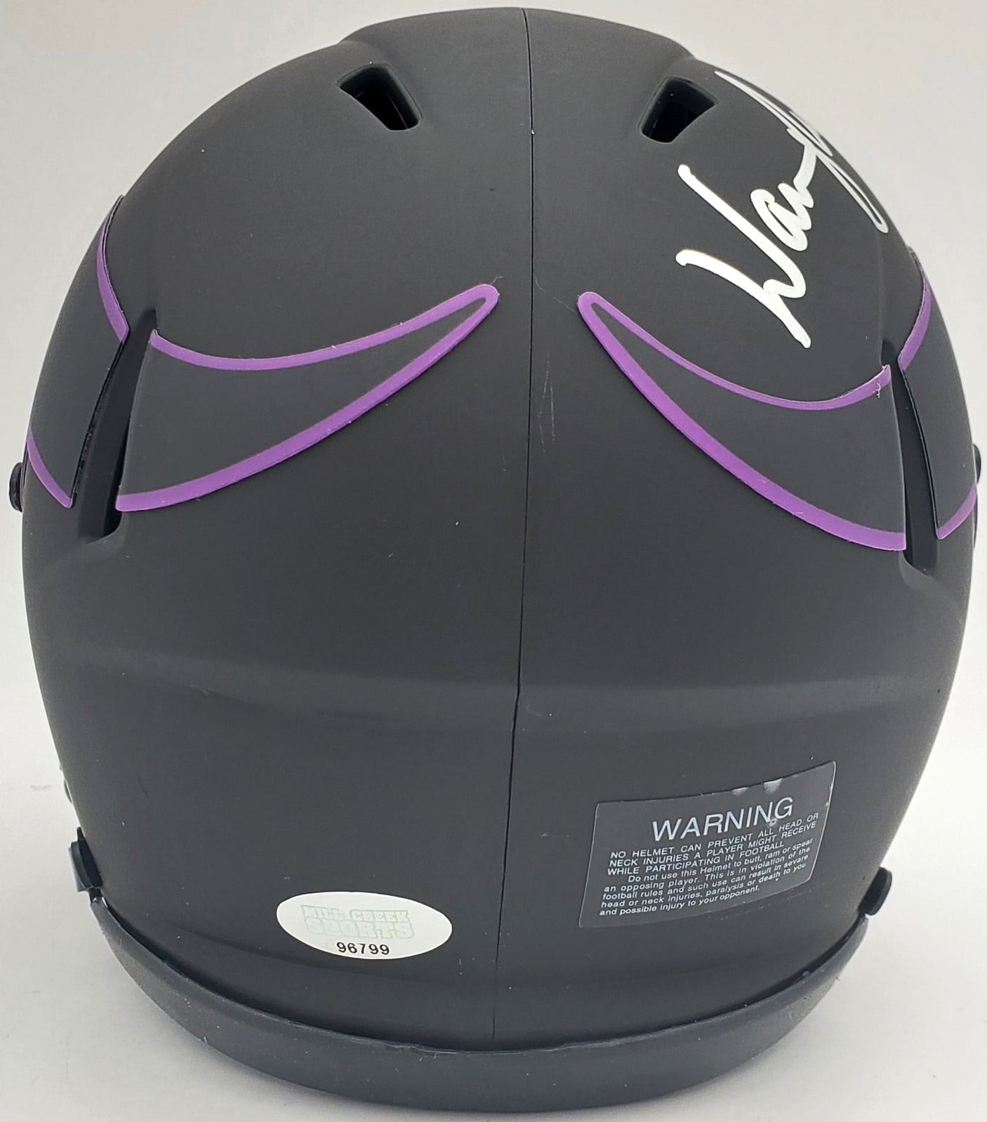 Warren Moon Autographed Minnesota Vikings Eclipse Black Mini Helmet "HOF 06" MCS Holo Stock #197050
