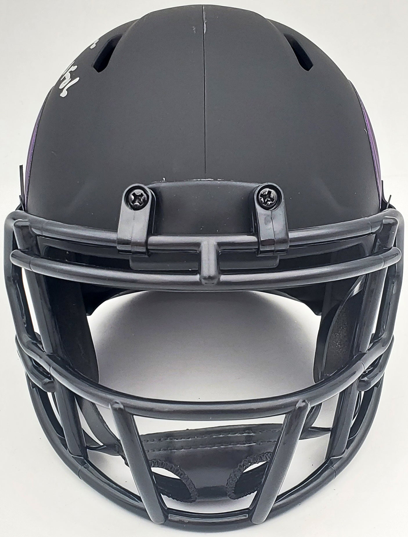 Warren Moon Autographed Minnesota Vikings Eclipse Black Mini Helmet "HOF 06" MCS Holo Stock #197050