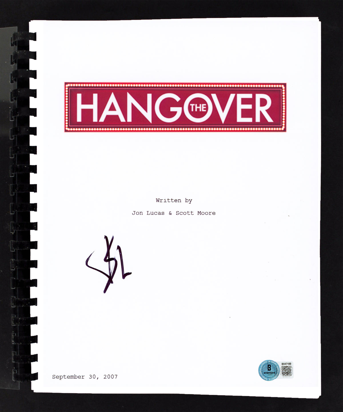 Bradley Cooper The Hangover Authentic Signed Movie Script BAS #BX47100