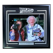 Michael J Fox & Lloyd Signed Framed 16x20 Back to the Future Camera Photo BASJSA