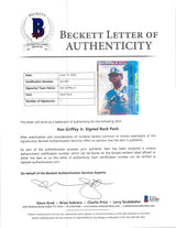 Ken Griffey Jr. Autographed 1989 Donruss Baseball Sealed Rack Pack Rookie Card #33 Seattle Mariners Vintage Beckett BAS #A31381