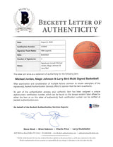 NBA HOF Legends (3) Jordan, Bird & Johnson Signed NBA Basketball BAS #A39840