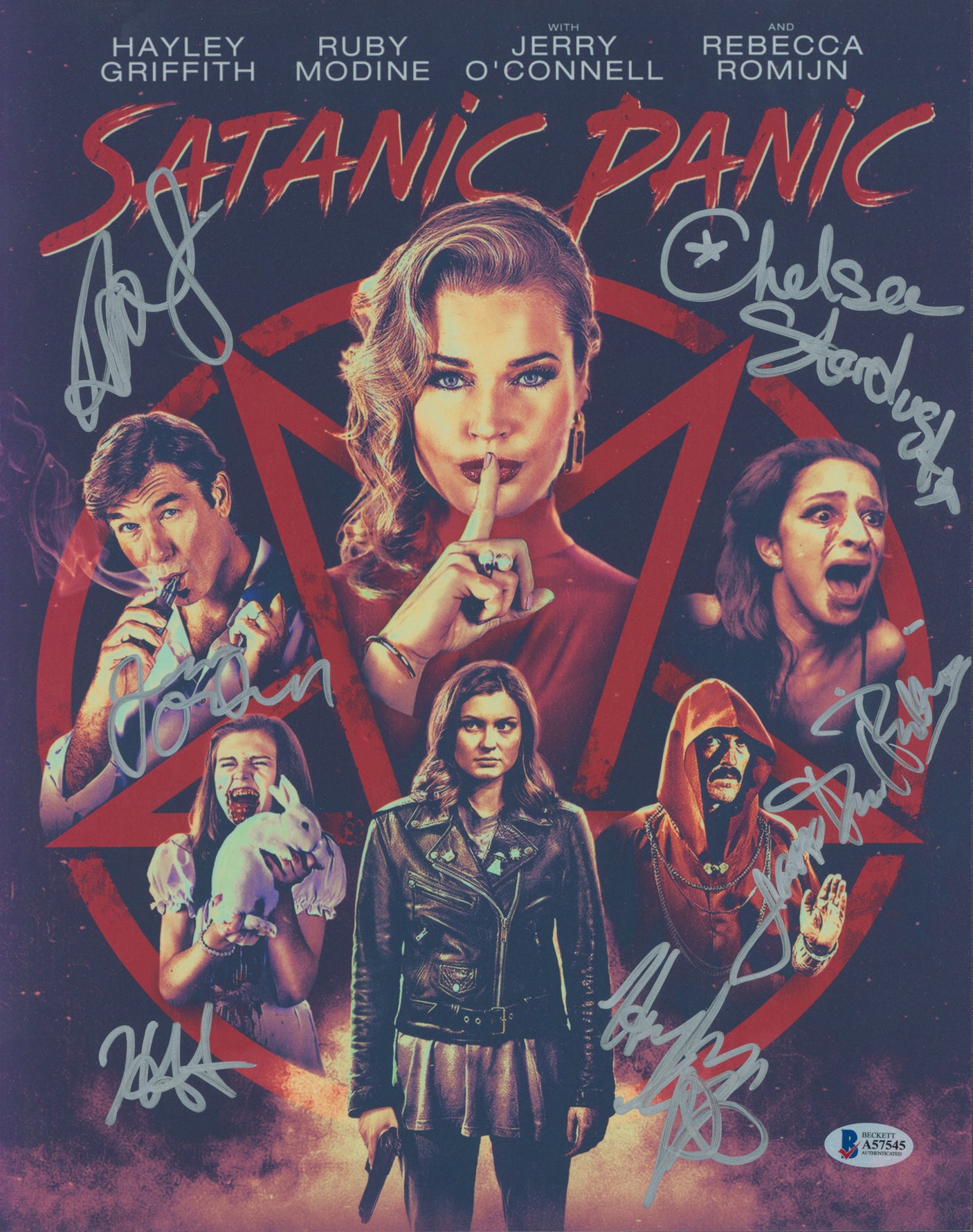 Satanic Panic (6) Griffith, Stardust, O'Connell Signed 11x14 Photo BAS #A57545