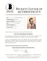 Hank Greenberg Autographed 6.5x9 Photo Picture Pack 1948 Cleveland Indians Gem Mint 10 Beckett BAS #A71767