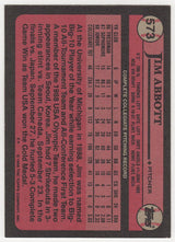 Jim Abbott Signed Angels 1989 Topps Rookie Baseball Trading Card #573