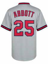 Jim Abbott Signed Grey Custom Baseball Jersey