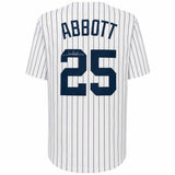Jim Abbott Signed White Pinstripe Custom Baseball Jersey