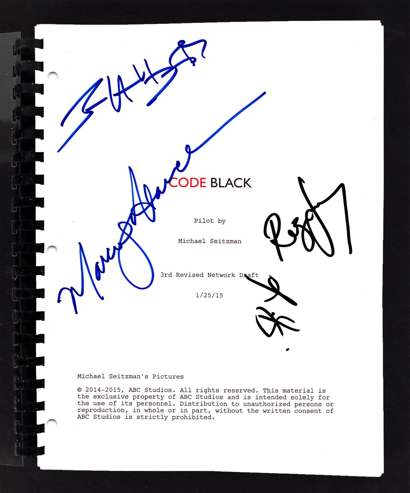 Code Black Cast (4) Harden, Hollingsworth +2 Signed Movie Script BAS #AC33462