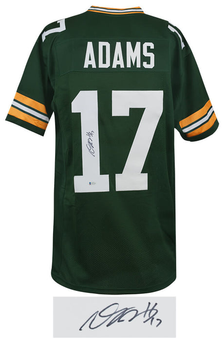 Davante Adams Signed Green Custom Football Jersey - (Beckett)