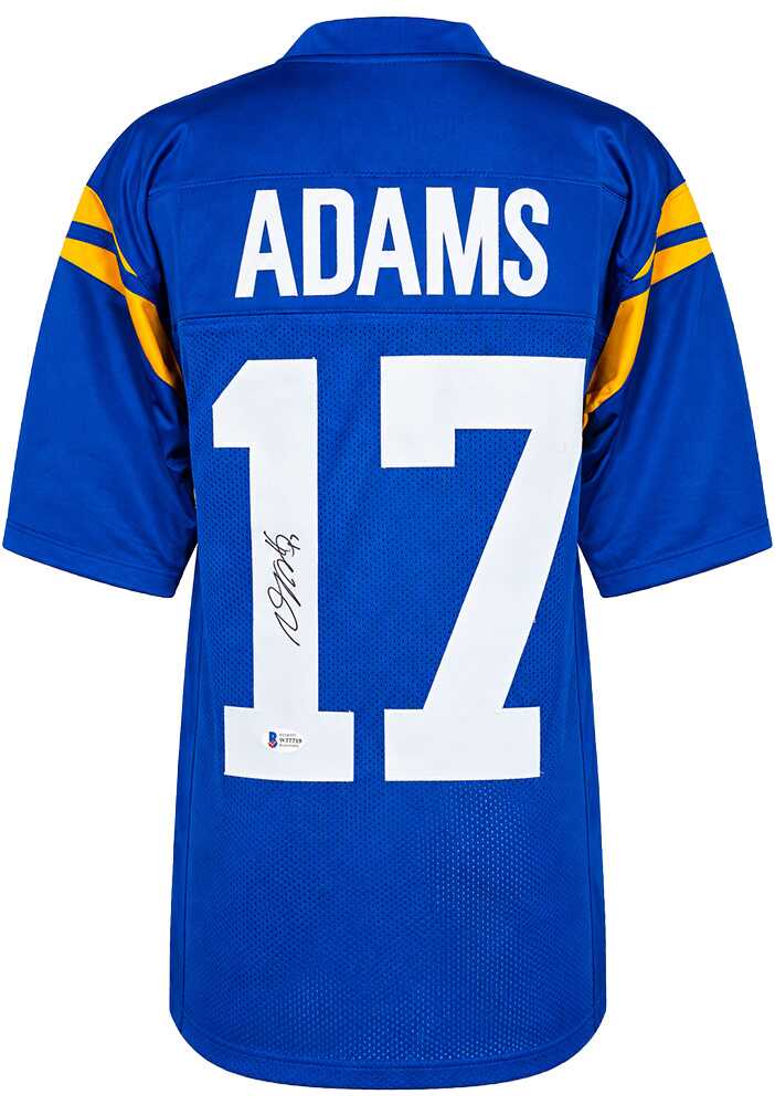 Davante Adams Signed Blue Custom Football Jersey - (Beckett)