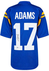 Davante Adams Signed Blue Custom Football Jersey - (Beckett)