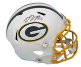 Davante Adams Signed Green Bay Packers Flat White Matte Riddell Full Size Speed Replica Helmet