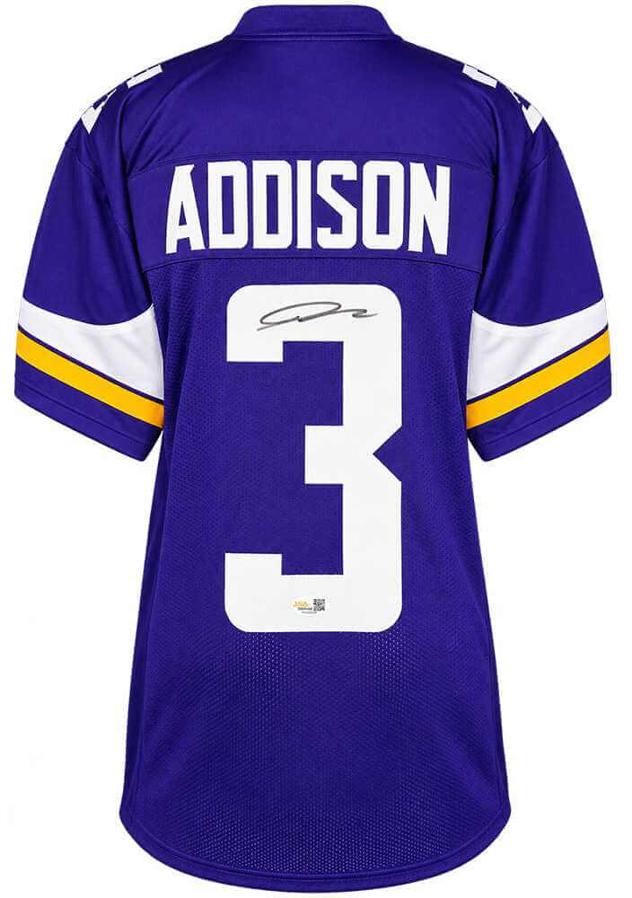 Jordan Addison Signed Purple Custom Football Jersey - (JSA)