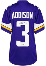 Jordan Addison Signed Purple Custom Football Jersey - (JSA)