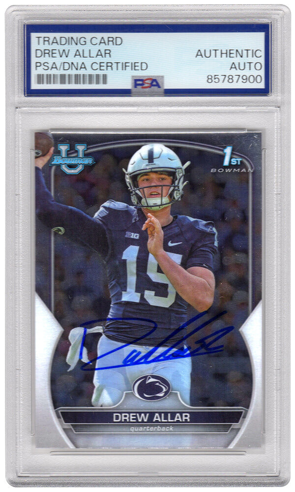 Drew Allar Signed Penn State 2022 Bowman University Chrome Football Card #59 - (PSA Encapsulated)