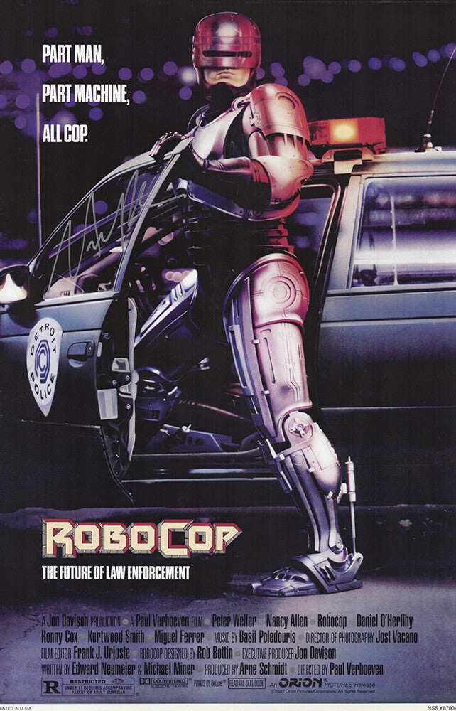 Nancy Allen Signed Robo Cop 11x17 Movie Poster - (In Silver)