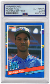 Moises Alou Signed Expos 1991 Donruss Rate Rookie Baseball Card #38 - (PSA Encapsulated)