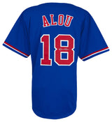 Moises Alou Signed Blue Throwback Custom Baseball Jersey