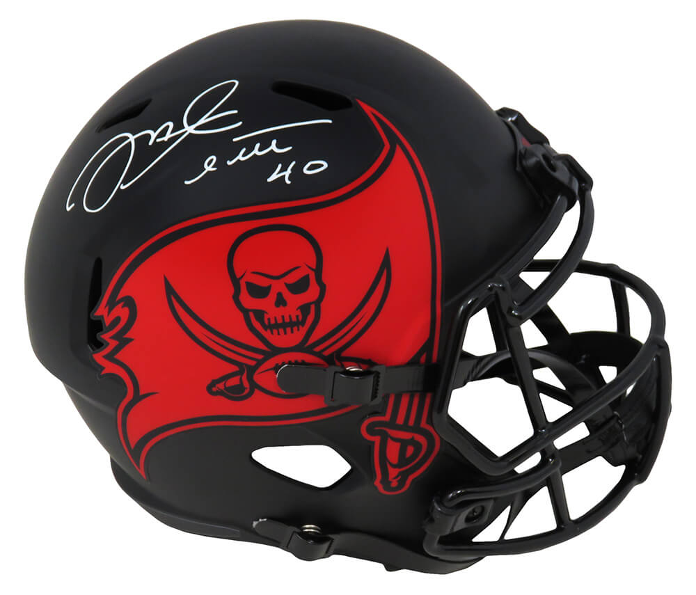 Mike Alstott Signed Tampa Bay Buccaneers Eclipse Riddell Full Size Speed Replica Helmet