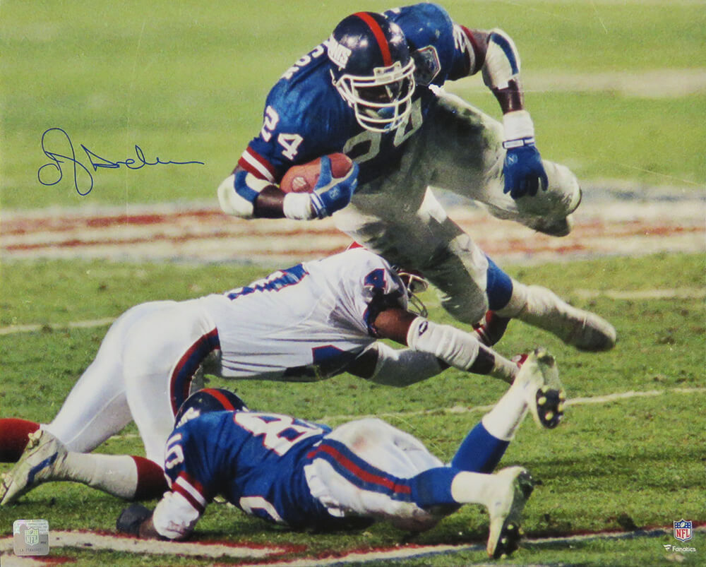 Ottis Anderson Signed New York Giants Super Bowl XXV Action vs Bills 16x20 Photo
